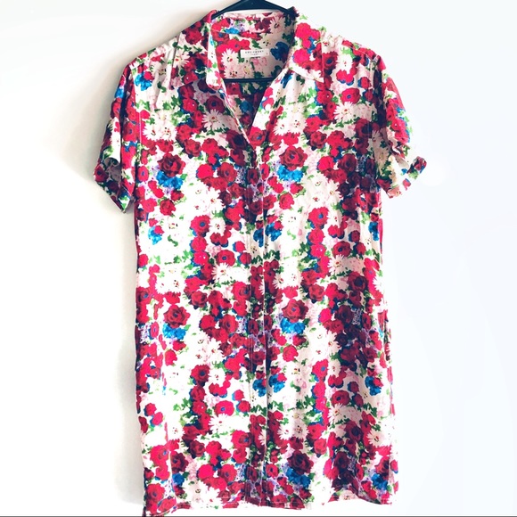 Equipment Dresses & Skirts - Equipment Femme Floral Silk Button Shirt Dress